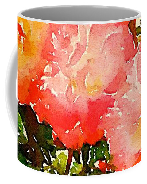 Roses Coffee Mug featuring the digital art Roses on the Fence by Wendy Golden
