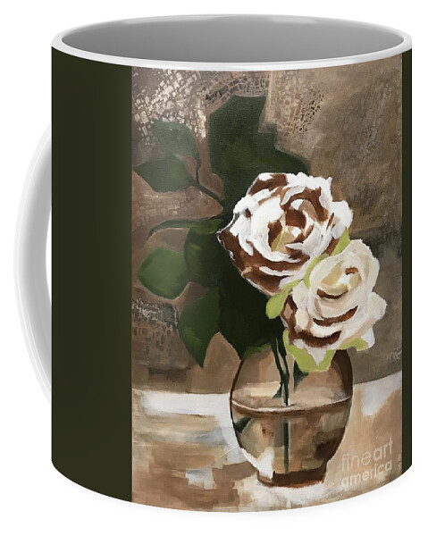 Acrylics Coffee Mug featuring the painting Roses by Theresa Honeycheck