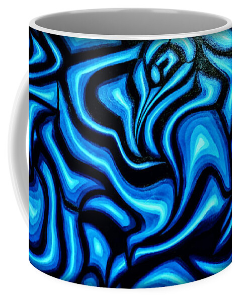  Coffee Mug featuring the painting Rossa Blue II by Emanuel Alvarez Valencia
