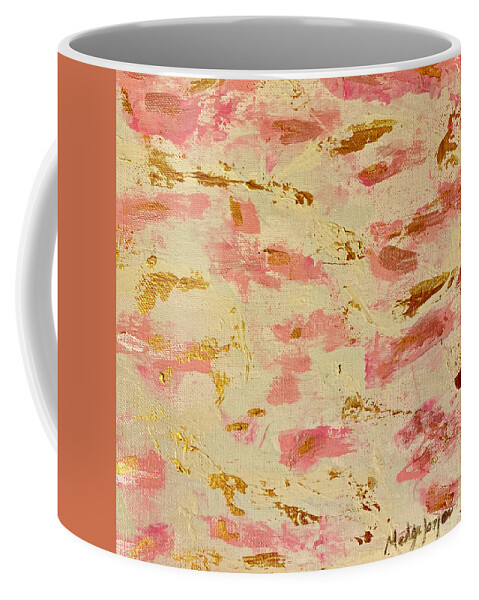 Rose Coffee Mug featuring the painting Rosy by Medge Jaspan