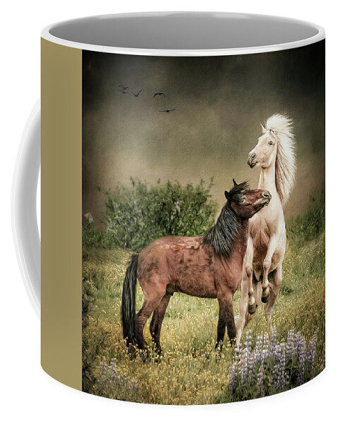 Iceland Coffee Mug featuring the digital art Rough Housing by Maggy Pease