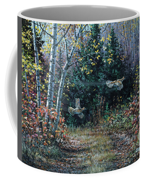 Scott Zoellick Coffee Mug featuring the painting Roughed Grouse by Scott Zoellick