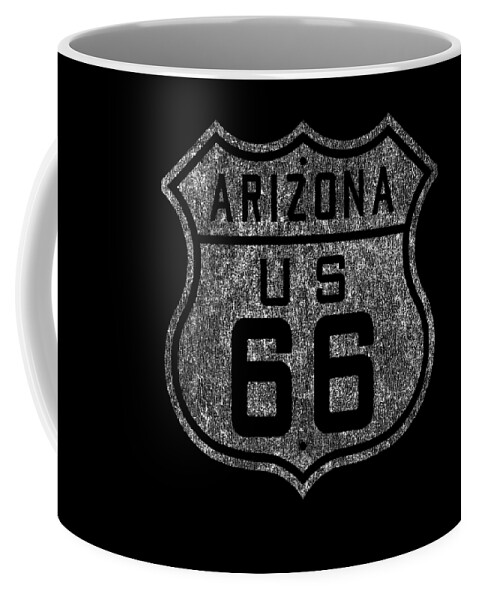 Funny Coffee Mug featuring the digital art Route 66 Retro by Flippin Sweet Gear