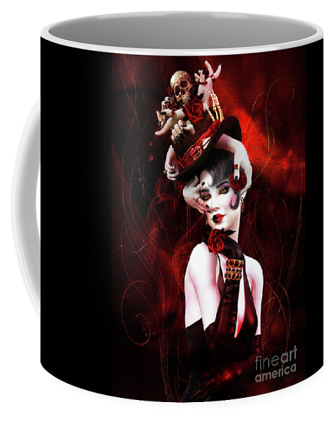 Ruby Gothic Femme Coffee Mug featuring the digital art Ruby Gothic Femme by Shanina Conway