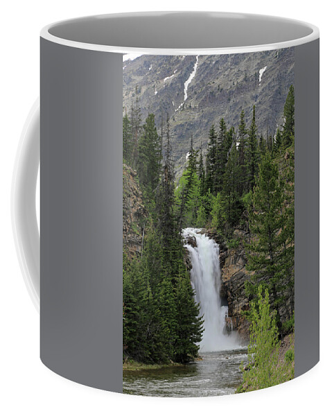 Running Eagle Falls Coffee Mug featuring the photograph Running Eagle Falls - Glacier National Park by Richard Krebs
