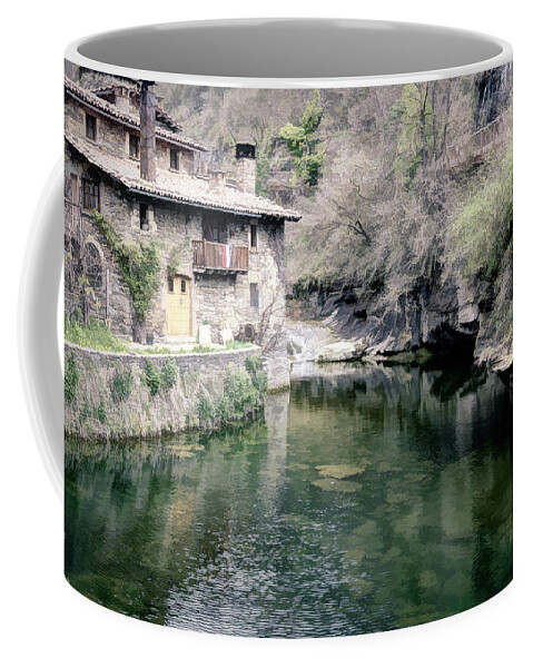 Catalonia Coffee Mug featuring the photograph Rupit stream as it passes through the town - 1 by Jordi Carrio Jamila