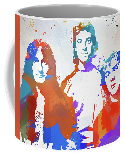 Rush Band Color Splash Coffee Mug featuring the painting Rush Band Color Splash by Dan Sproul
