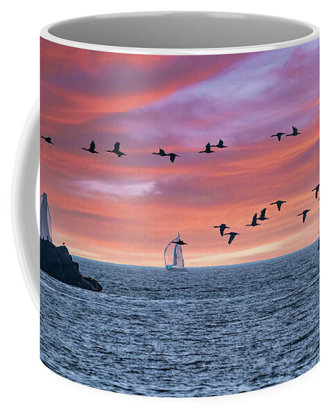 Geese Coffee Mug featuring the photograph Rush Hour Traffic by Lindsay Thomson
