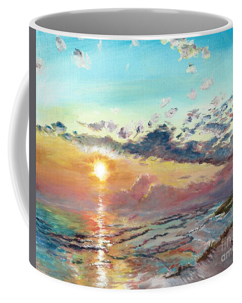 Beach Coffee Mug featuring the painting Rylee's Beach by Merana Cadorette