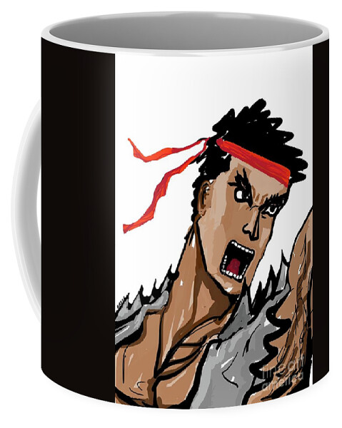  Coffee Mug featuring the painting Ryu by Oriel Ceballos
