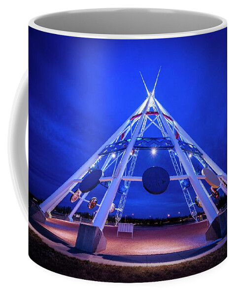 Teepee Coffee Mug featuring the photograph Saamis Teepee at Dusk by Darcy Dietrich