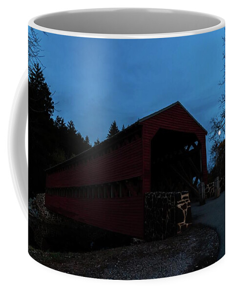 Architecture Coffee Mug featuring the photograph Sachs Bridge at Night by Liza Eckardt