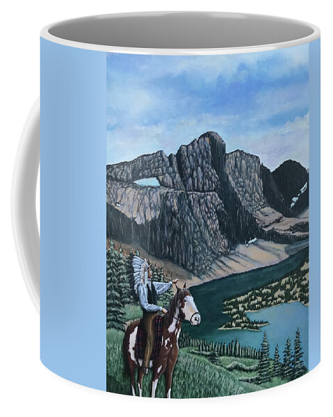 Landscape Coffee Mug featuring the painting Sacred Land by Mr Dill