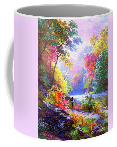 Meditation Coffee Mug featuring the painting Sacred Landscape Meditation by Jane Small
