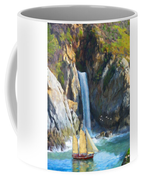 Seascape Coffee Mug featuring the painting Safe Harbor Two by Trask Ferrero