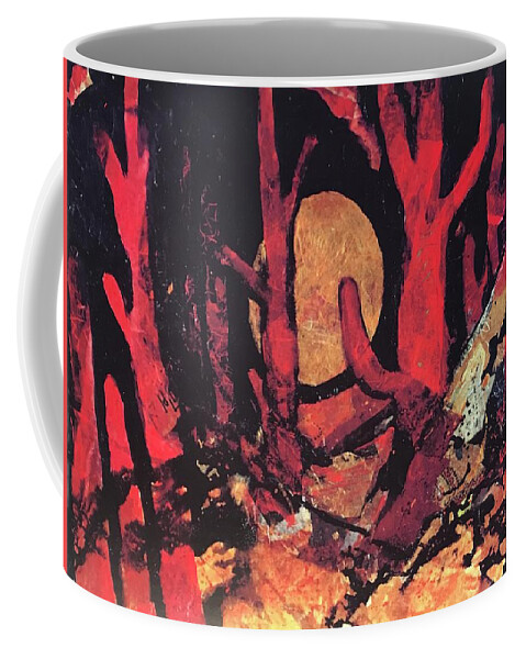 Southwest Landscape Coffee Mug featuring the painting Saguaro Sunset by Elaine Elliott