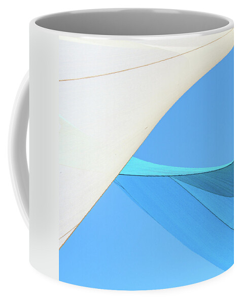 Sailcloth Coffee Mug featuring the photograph Sailcloth Abstract C12 by Bob Orsillo