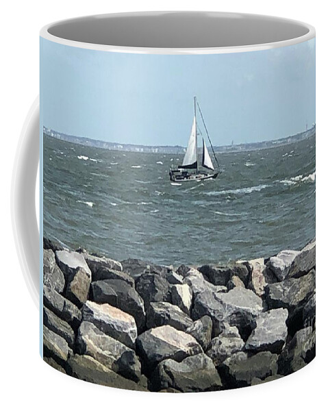 Fort Monroe Coffee Mug featuring the photograph Sailing at Fort Monroe by Catherine Wilson