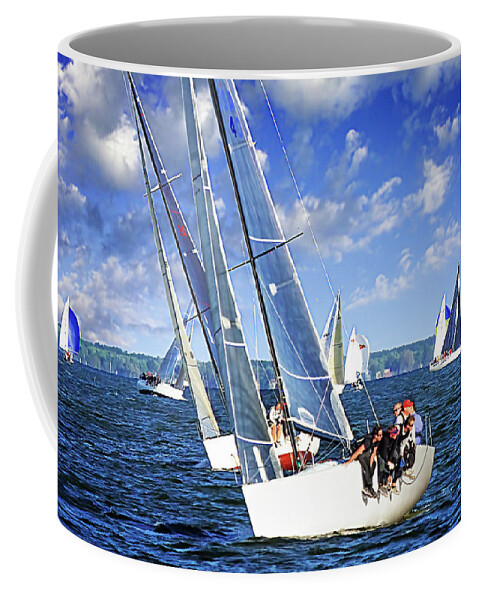 Color Coffee Mug featuring the photograph Sailing Away 2 by Alan Hausenflock