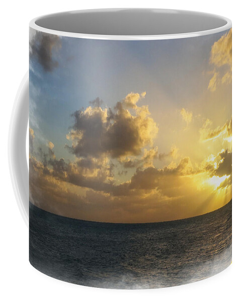 Sunset Coffee Mug featuring the mixed media Sailing Home by Moira Law