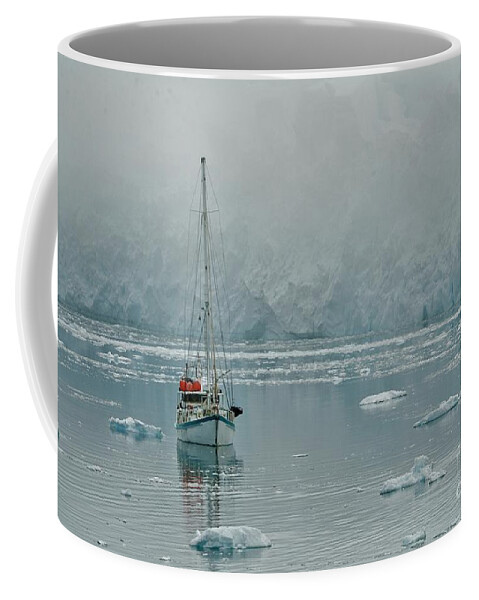 Sailing In Antarctica Coffee Mug featuring the photograph Sailing Under down under by Darcy Dietrich