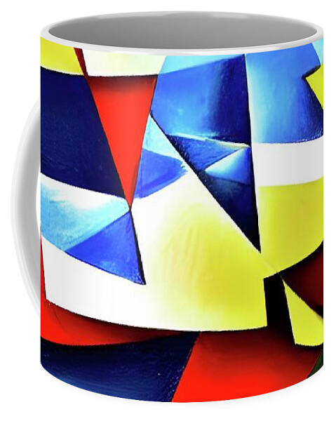 Sailing With A Cubist Coffee Mug featuring the digital art Sailing with a Cubist by Karen Francis