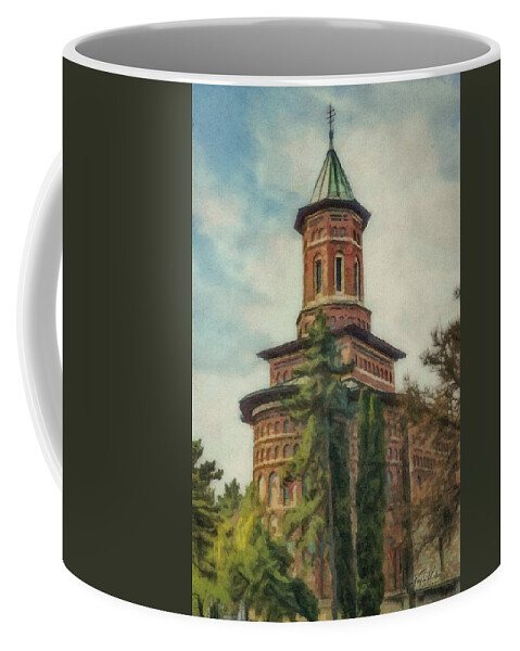 Iasi Coffee Mug featuring the painting Saint Nicholas Princely Church by Jeffrey Kolker