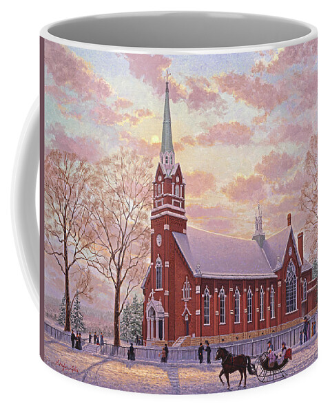 Schaefer Miles Coffee Mug featuring the painting Saint Peter and Paul Catholic Church by Kevin Wendy Schaefer Miles