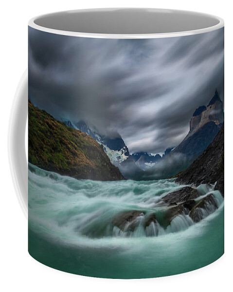 Patagonia Coffee Mug featuring the photograph Salto Grande Waterfall by Henry w Liu