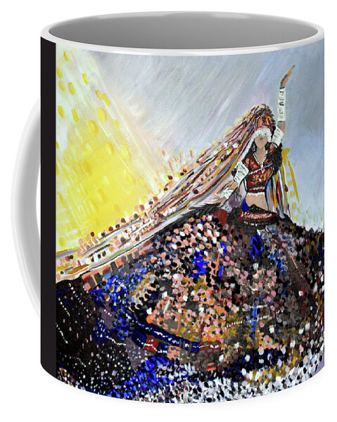 Exotic Coffee Mug featuring the painting Salute by Chiquita Howard-Bostic