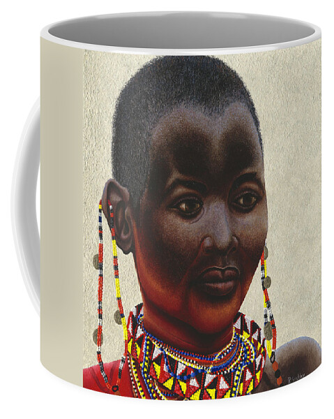 Samburu Coffee Mug featuring the painting Samburu tribal woman II by Russell Hinckley