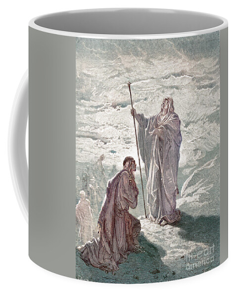 Samuel Coffee Mug featuring the drawing Samuel Blessing Saul by Gustave Dor ev2 by Historic illustrations