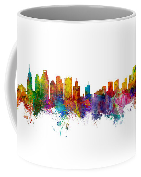 San Antonio Coffee Mug featuring the digital art San Antonio and New Orleans Skyline Mashup by Michael Tompsett