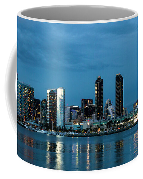 San Diego Coffee Mug featuring the photograph San Diego Blue Hour by Lindsay Thomson