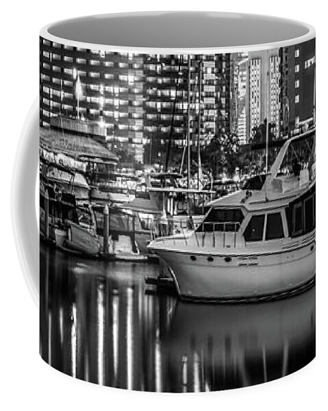 2012 Coffee Mug featuring the photograph San Diego Embarcadero Marina Black and White Picture by Paul Velgos