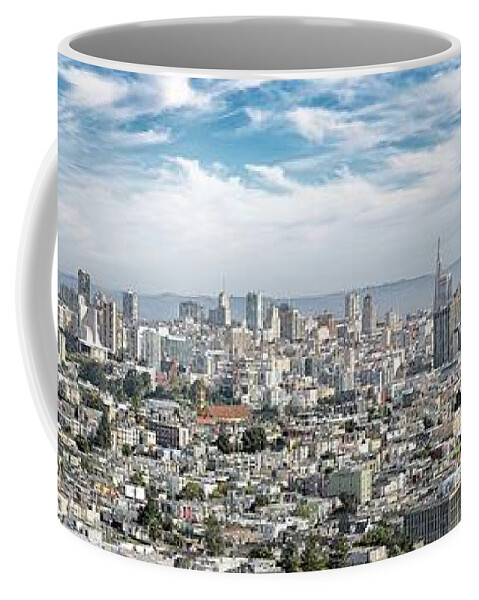 Panorama; Rudy Wilms; Veerle Lievens; California; San Francisco; Corona Heights; Www.rudywilms.com; Www.rudywilms.photography Coffee Mug featuring the photograph San Francisco Panorama, Corona Heights by Rudy Wilms