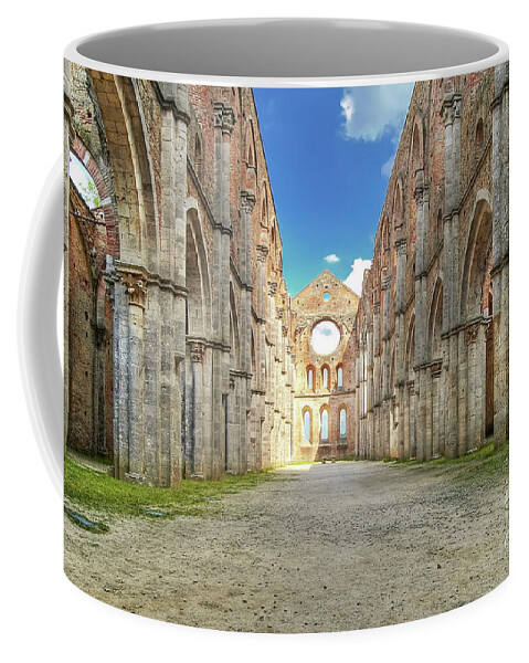 Church Coffee Mug featuring the photograph San Galgano Abbey - Tuscany - Italy by Paolo Signorini