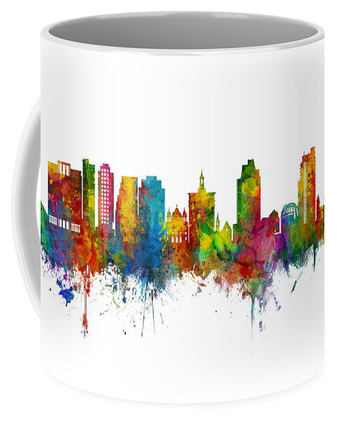 San Jose Coffee Mug featuring the digital art San Jose California Skyline by Michael Tompsett