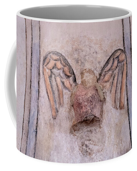 Angel Coffee Mug featuring the photograph San Xavier del Bac Mission Angel by Mary Lee Dereske