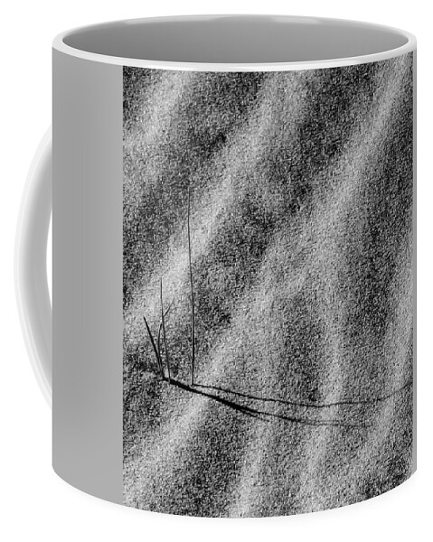 Black Coffee Mug featuring the photograph Sand and Shadows by Cathy Kovarik