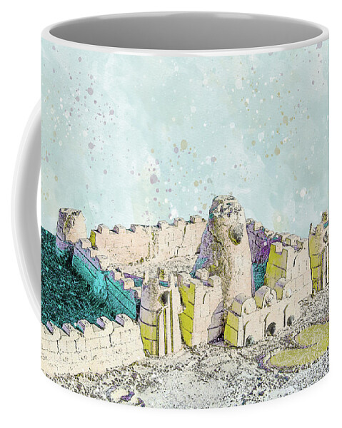 Sandcastle Coffee Mug featuring the mixed media Sand Castle by the Shore by Pamela Williams