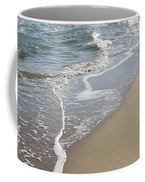 Mediterranean Coast Coffee Mug featuring the photograph Sand meets water by Adriana Mueller