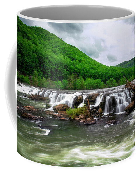 Appalachian Coffee Mug featuring the photograph Sandstone Falls by Andy Crawford