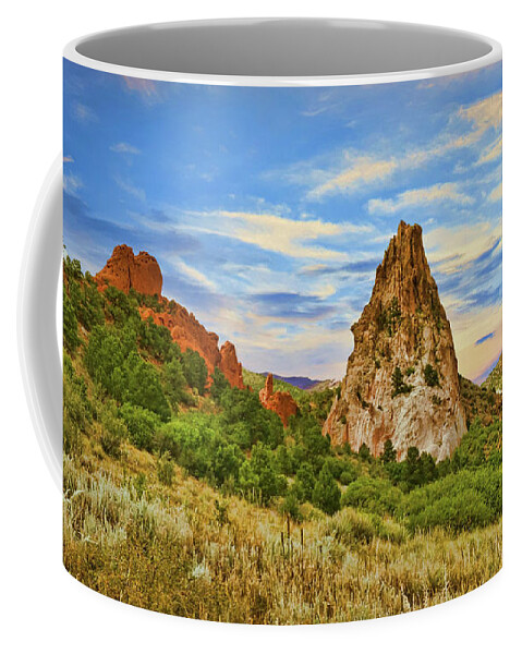 Colorado Coffee Mug featuring the photograph Sandstone Rock Formation in the Garden of the Gods in Colorado by Ola Allen
