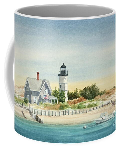 Sandy Neck Lighthouse Barnstable Cape Cod Coffee Mug featuring the painting Sandy Neck Lighthouse Barnstable Cape Cod by Michelle Constantine