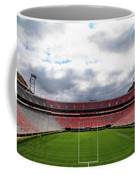Athens Georgia Coffee Mug featuring the photograph Sanford Stadium at the University of Georgia end zone by Eldon McGraw