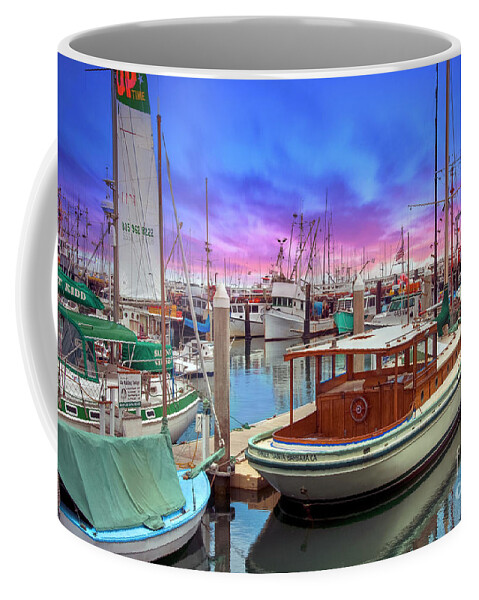 Santa Barbara Defines Luxury Living And Service On The American Coffee Mug featuring the photograph Santa Barbara Marina Boats by David Zanzinger