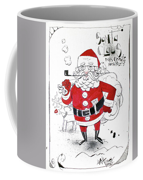  Coffee Mug featuring the drawing Santa Claus by Phil Mckenney