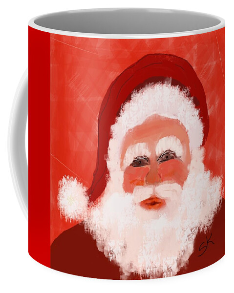 Santa Claus Coffee Mug featuring the digital art Santa Clause Head by Sherry Killam