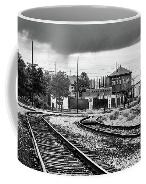 Copyright Elixir Images Coffee Mug featuring the photograph Santa Fe Railyard by Santa Fe